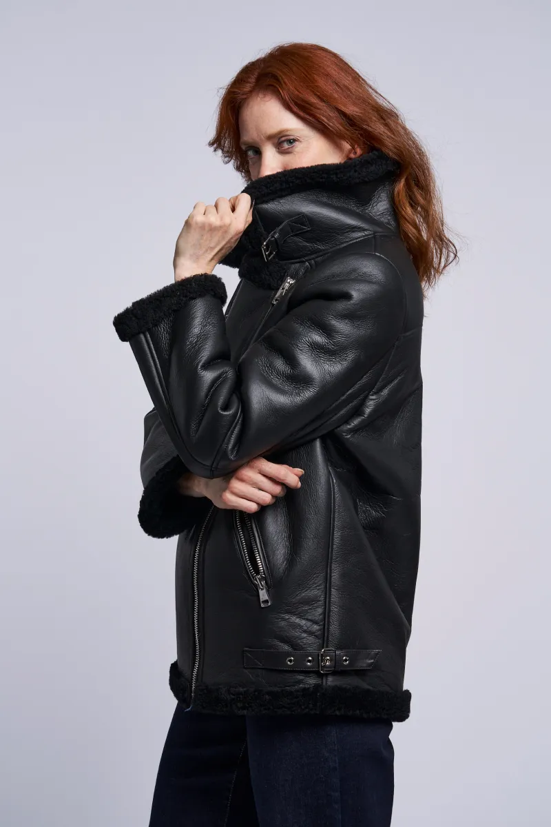 426 Genuine shearling moto jacket Winter Clearance