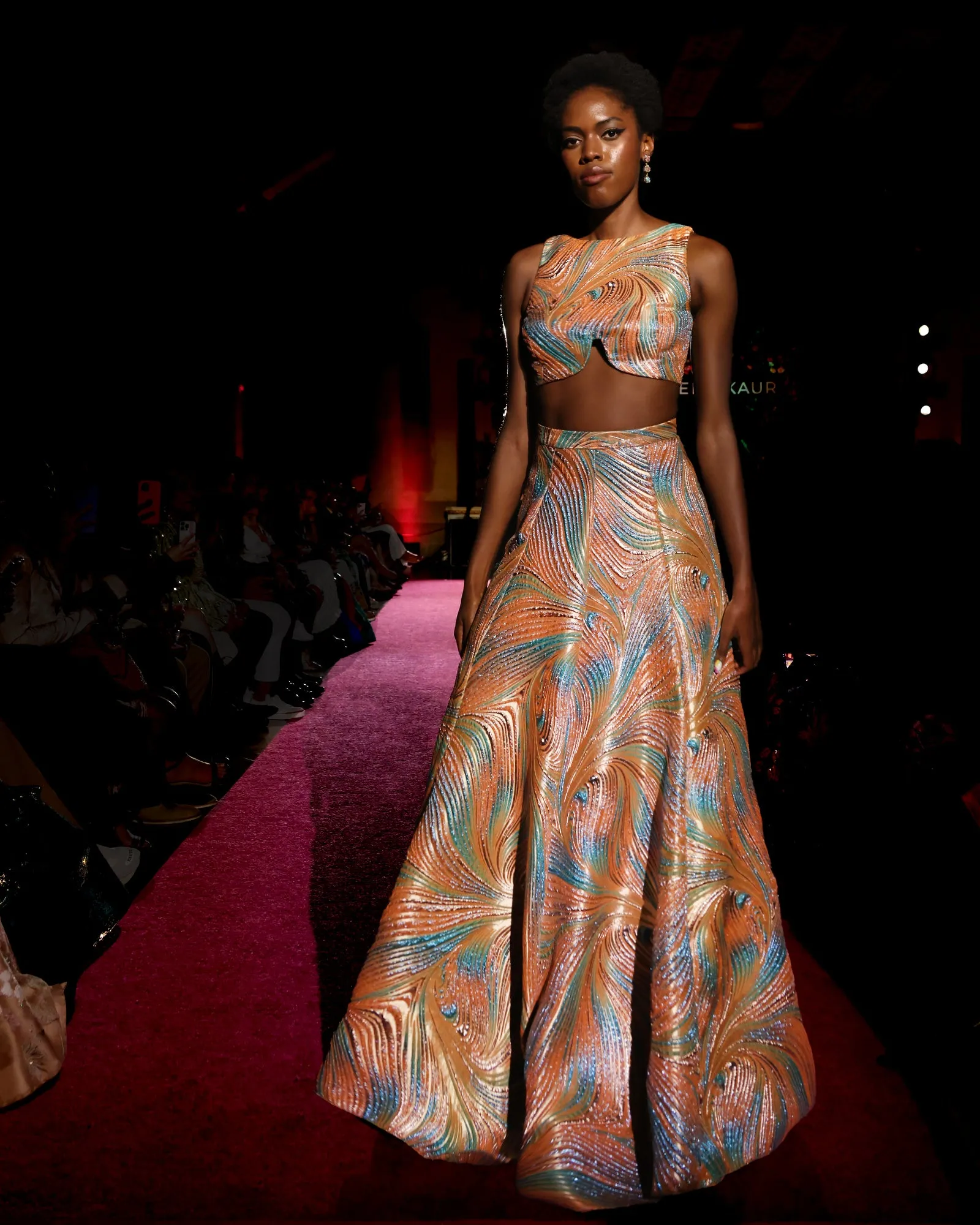 AUTUMN Orange and Blue Lehenga Skirt