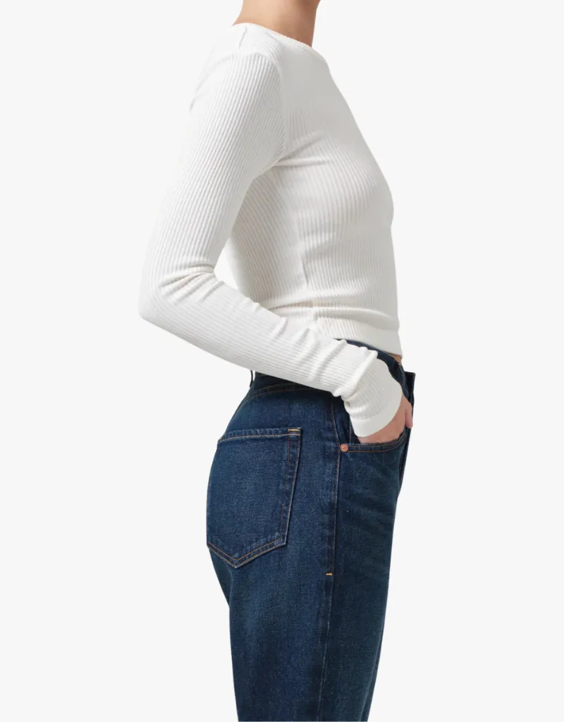 Citizens of Humanity Cropped Faena Crewneck T-Shirt in Pashmina