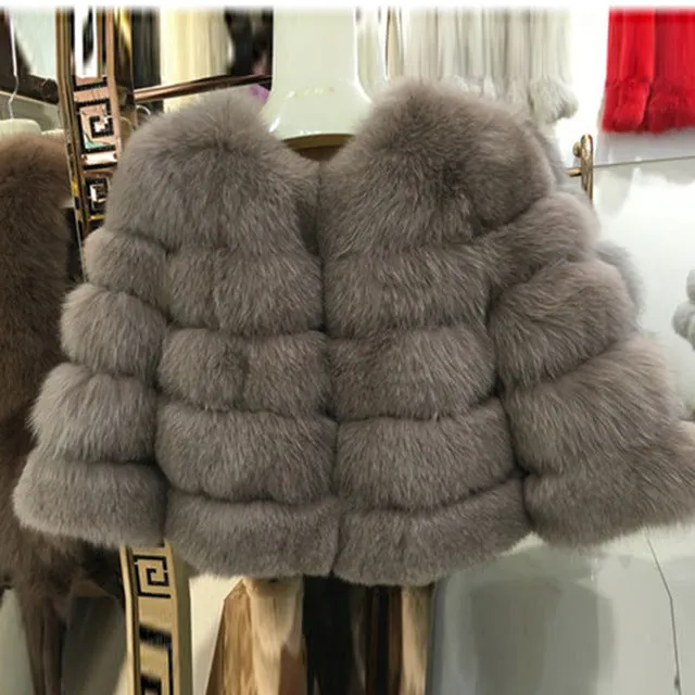 FURSARCAR Real fur Coat For Women Winter natural fur Jacket Fashion Short silm Outwear Luxury Natural Real Fur Coat real Fur