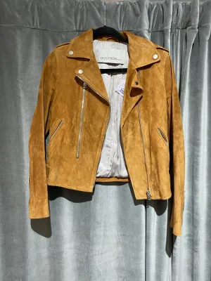 Intuition Paris Tan Suede Moto Jacket